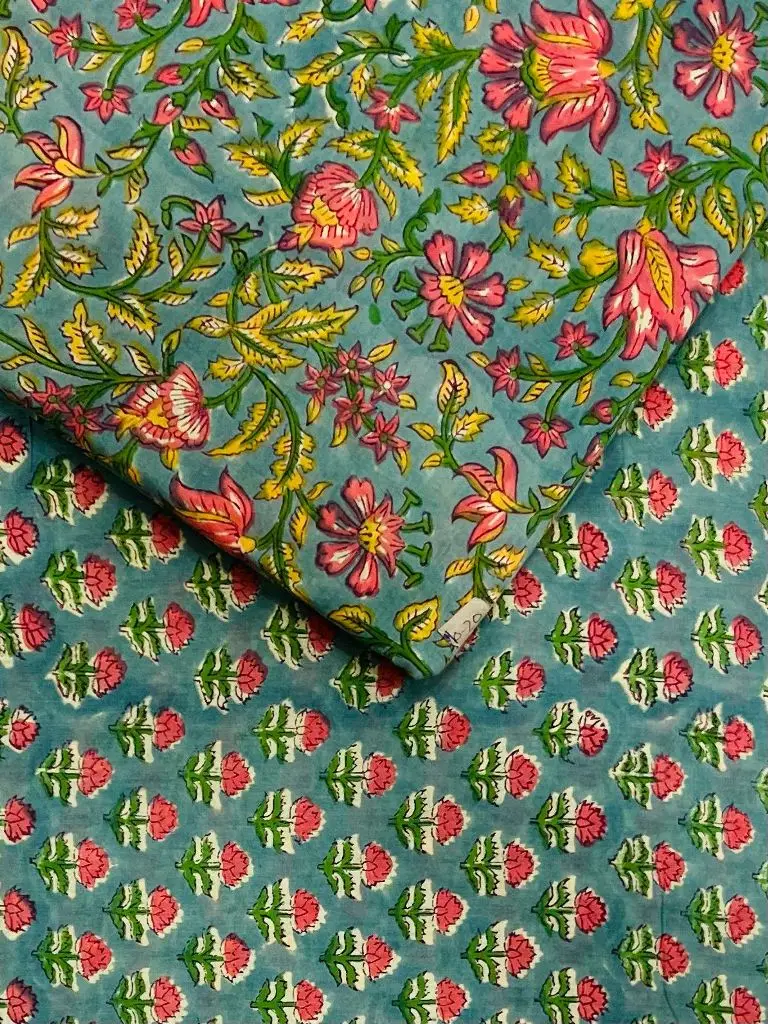 Hand block printed cotton fabric Beautiful Design dress material fabric by the Yard at factory rate Manufacture supplier wholesale