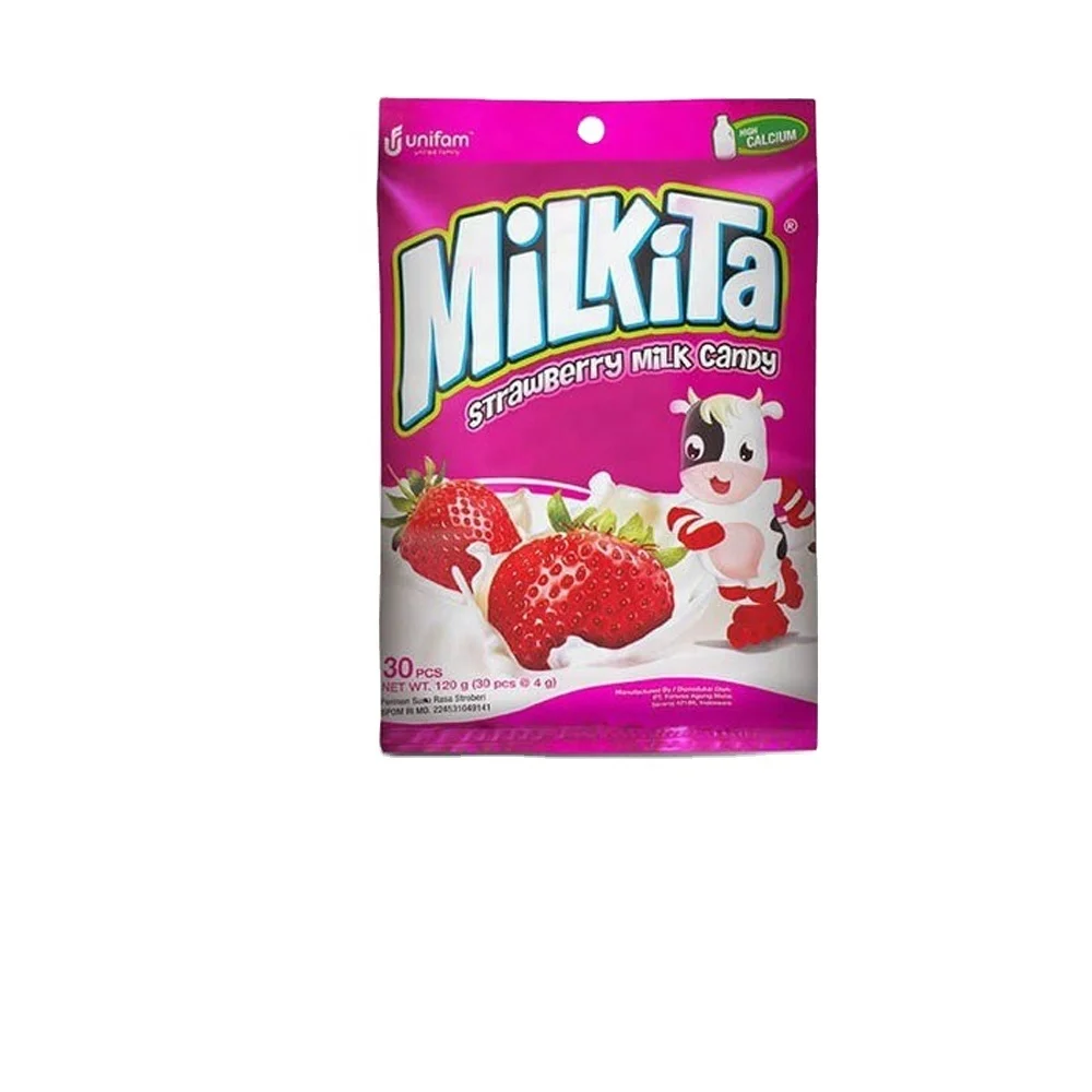 Рекламный пакет для сладостей Milkita премиум 120 г с клубничным вкусом твердое молоко конфеты круглой формы конфет розовый Kopiko