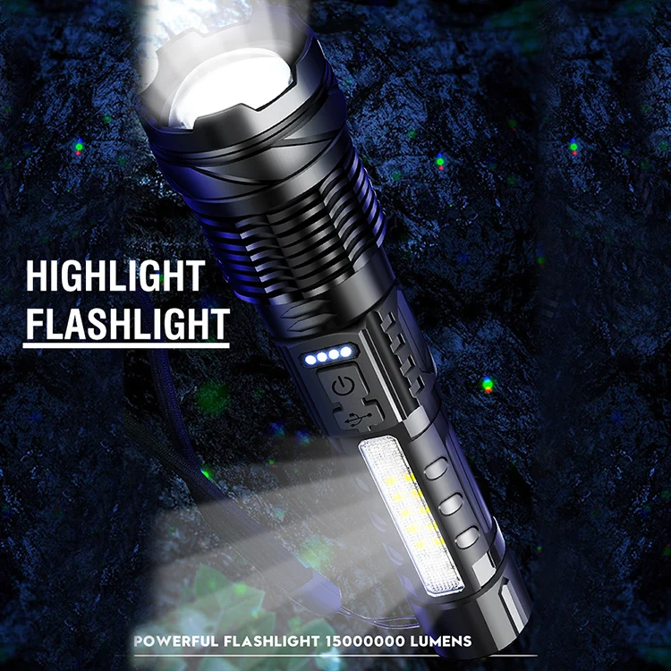 A76 Torch light LED and COB Car Window Breaker Safety with USB Cable Rechargeable Waterproof Flashlight Safety Tools