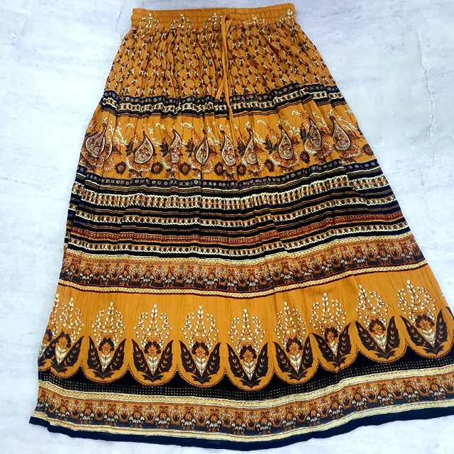 Женская юбка с цветочным принтом 36 дюймов эластичный пояс и застежка на шнурке OEM