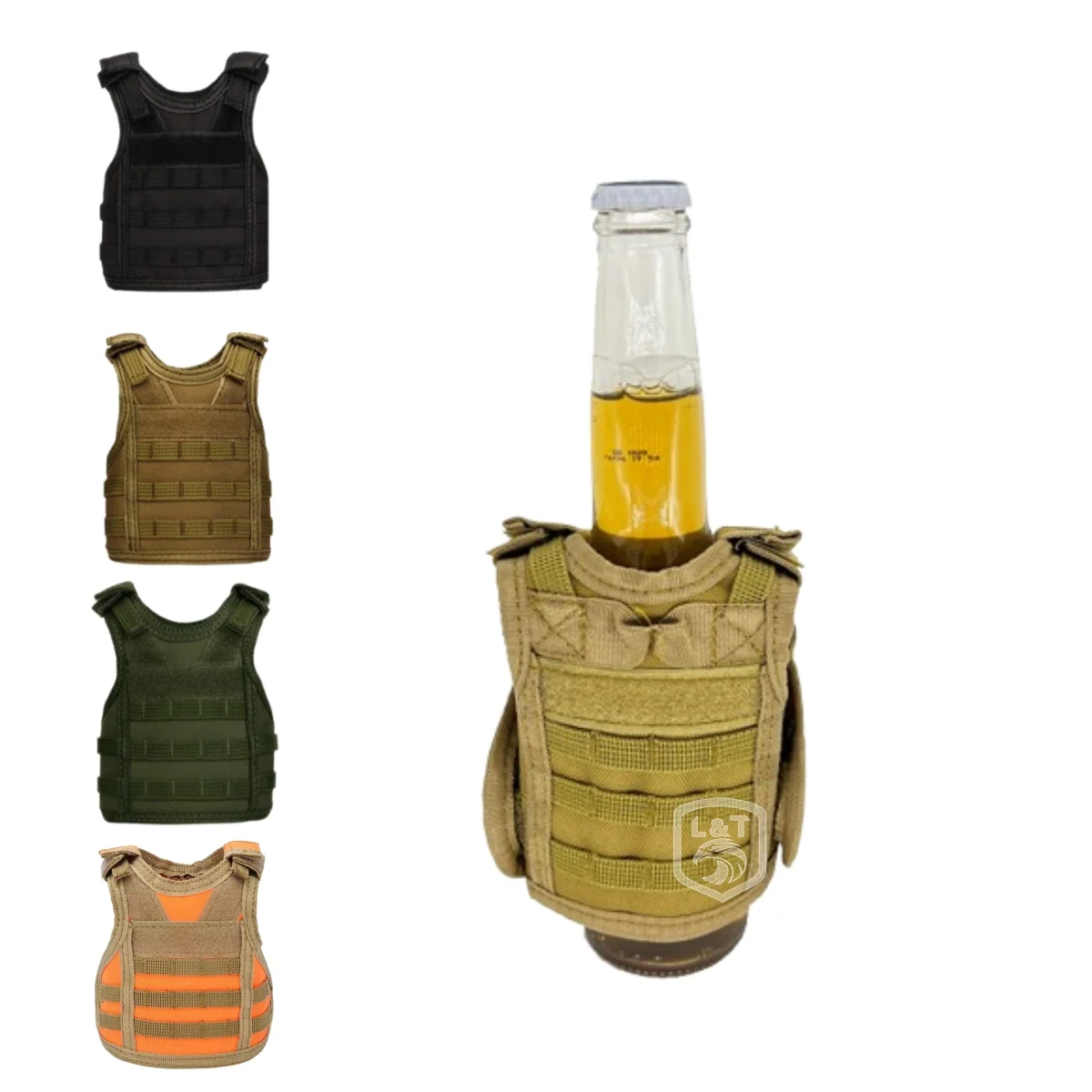 Mini Tactical Vest Tool Small Tactical Can Mini Vest Tactical Beer Bottle Molle Vest Multi-colors