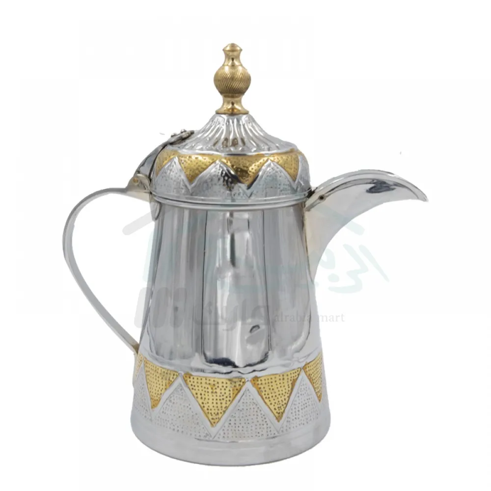 Cawa Cups Base Sets Long Spout Dallah Tea Pot Brass Metal Coffee Tea Pot Dallah Customized Arabic Coffee Dallah Sets Coffee Pot
