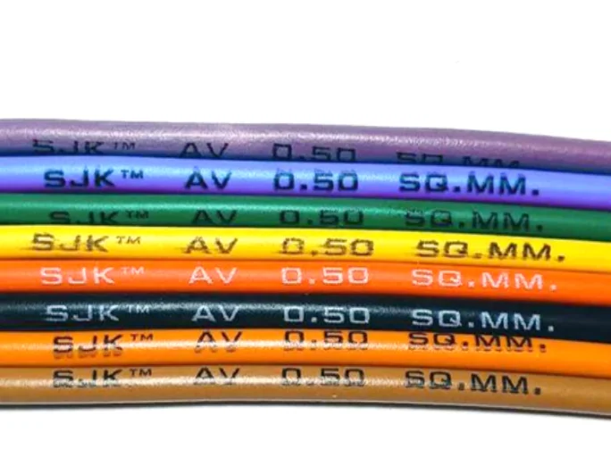 SJK 0.5 sq.mm. Automotive Electrical Wires DC Cable Size 15.5 x 3 cm 30 M./Pack Wholesale from Thailand