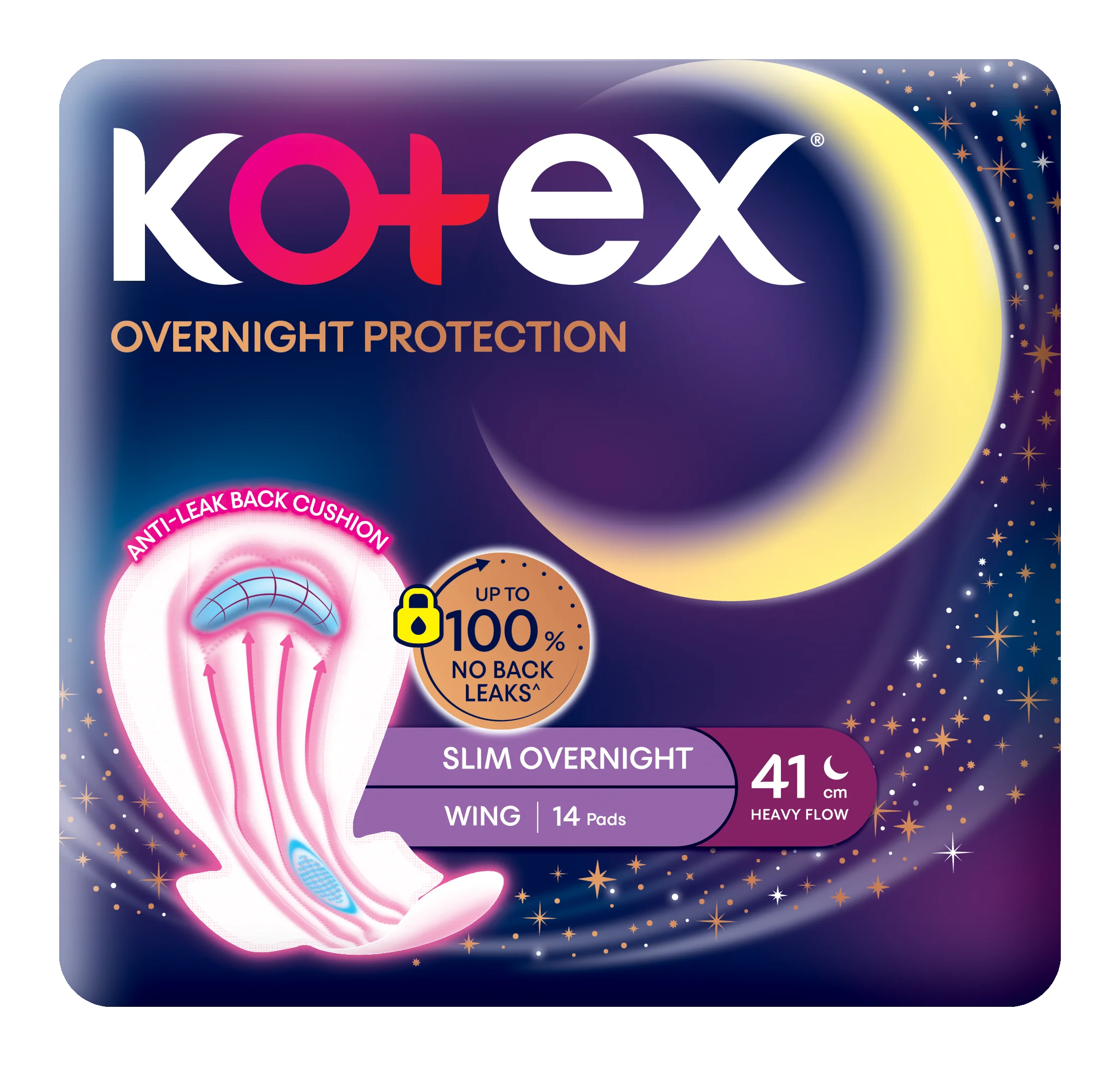 Kotex тонкая Ночная защита женская гигиеническая прокладка с крыльями 28 см менструальные прокладки