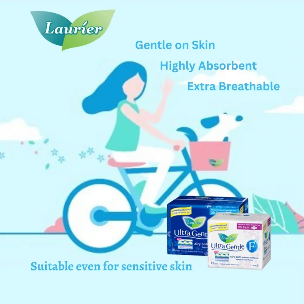 No Fragrance High Absorbent Comfortable Laurier F Ultra Gentle Extra H.Night 40cm Sanitary Pads with Gentler on Skin Feature