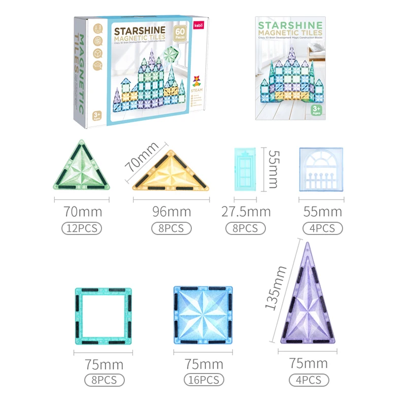2024 New Products STEM Science Magnet Building Blocks Toy Intelligent Colored Marble Race Run Magnetic Tiles For Kids