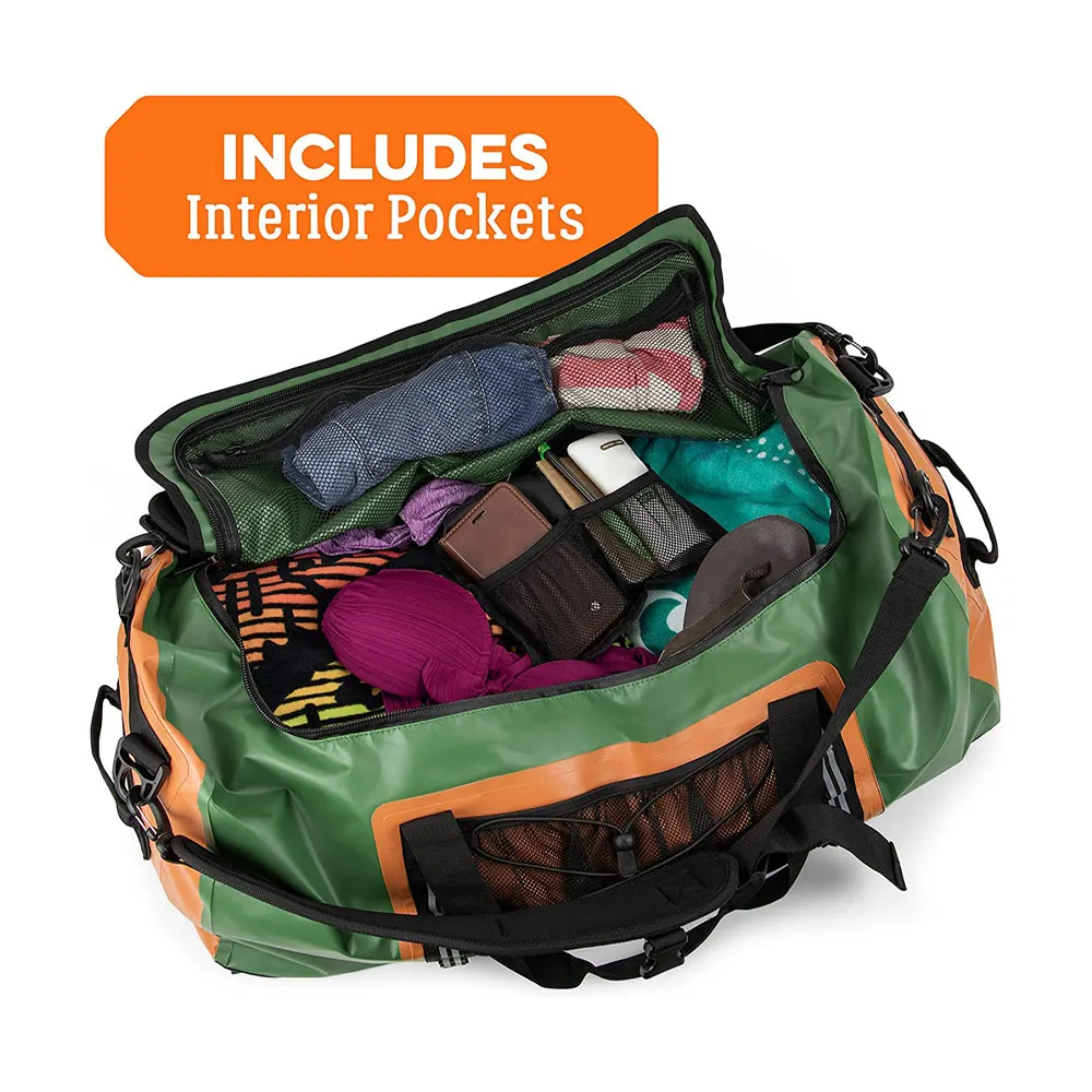 OEM Factory Durable Large Capacity 500D PVC Tarpaulin Waterproof Dry Travel Hiking Duffel Bag Convertible Backpack