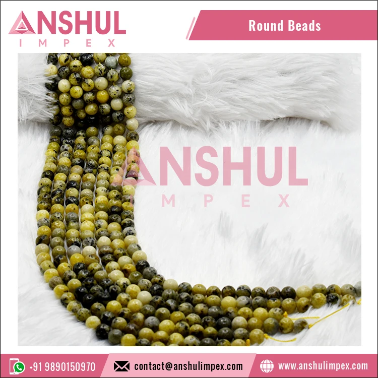 Latest Arrival High Quality 10mm Round Serpentine Gemstone Beads Strands for Bracelet and Necklace Making