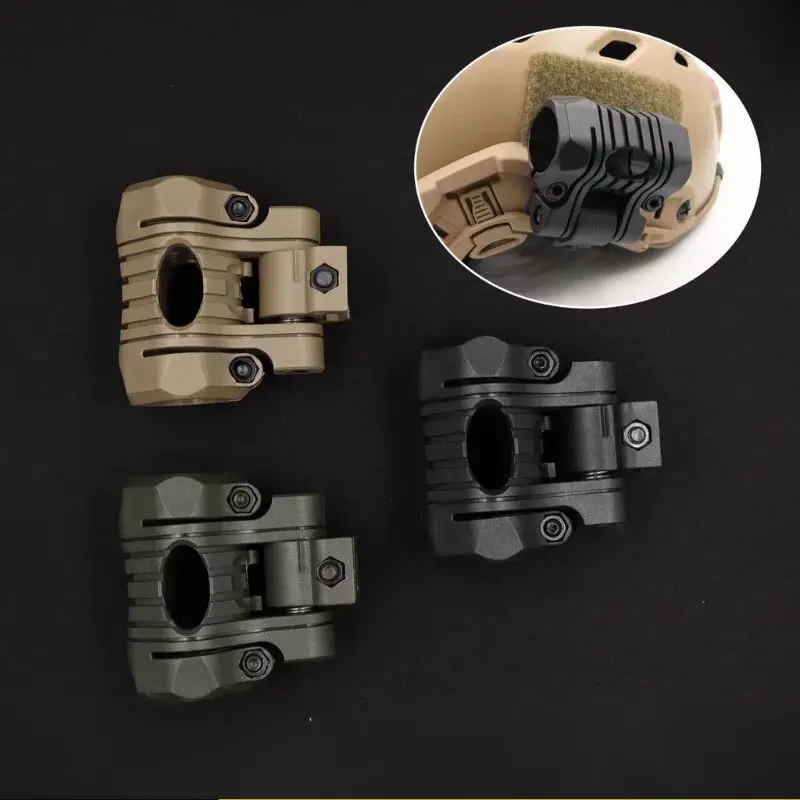 Helmet Flashlight Holder Mount with Wing-Loc Adapter Tactical Clamp Clip Fit Fast MICH Helmet ARC Rails Helmet Accessories