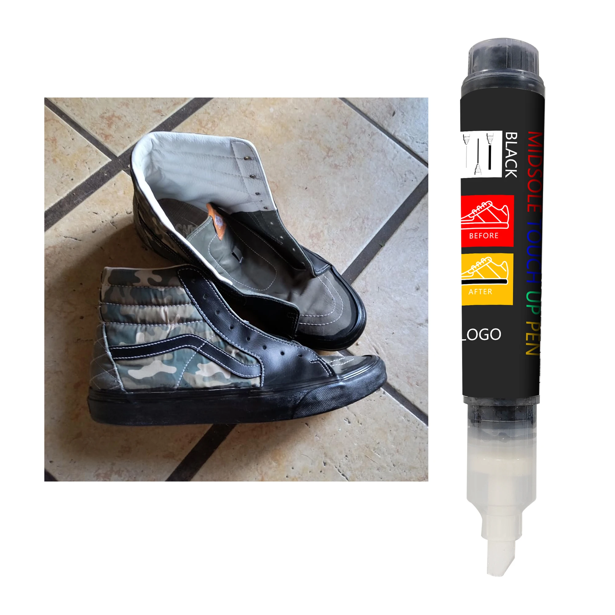 Customized Private Label Re-Coloring Black or White Midsole Touch Up Paint Marker for Shoes and Sneaker Midsole