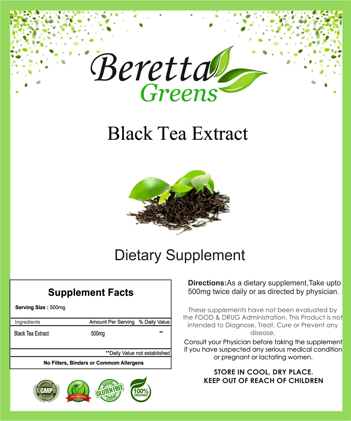 Black Tea Powder Extract Capsules Manufacturer Organic Bulk Orders Wholesale Rates Express Delivery  Hot Selling