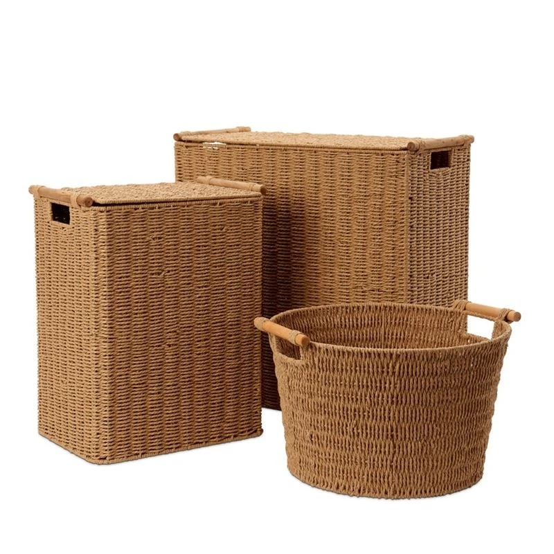 Best Selling Natural  Seagrass Woven Baskets Vietnam Storage Garden Pots Laundry Baskets Clothing Stackable Organizer Storage