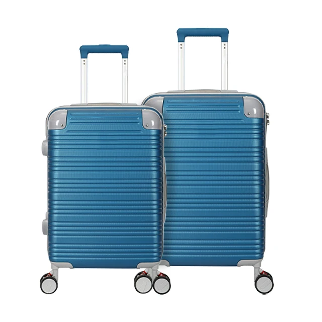 2-piece suitcase set, pull bar box with universal wheel ABS hard lightweight suitcase set with built-in TSA lock blue