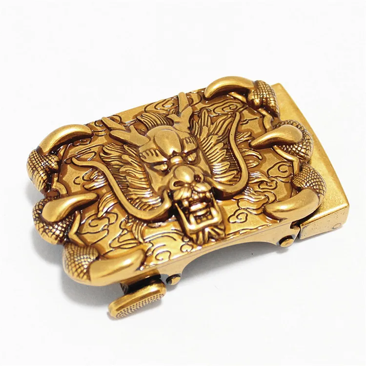 OEM Gold Automatic Buckle 35mm Wide Custom Belt Buckle Logo Metal Buckle for Belt