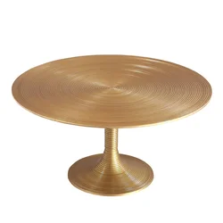 DT-1032 Luxury Restaurant Italian Gold Base Marble Dining Round Table