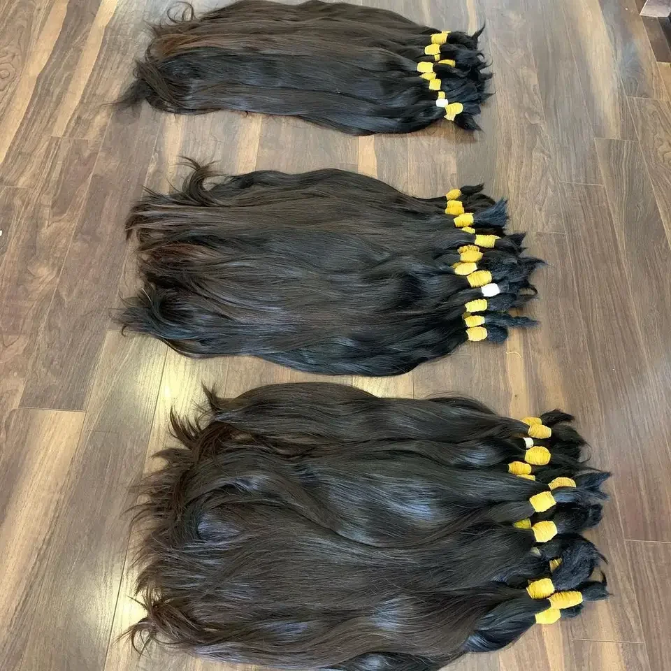 Bulk hair High Quantity 100% Raw Human Hair Bundles from Vietnamese Double Drawn From Vietnam puff hair product