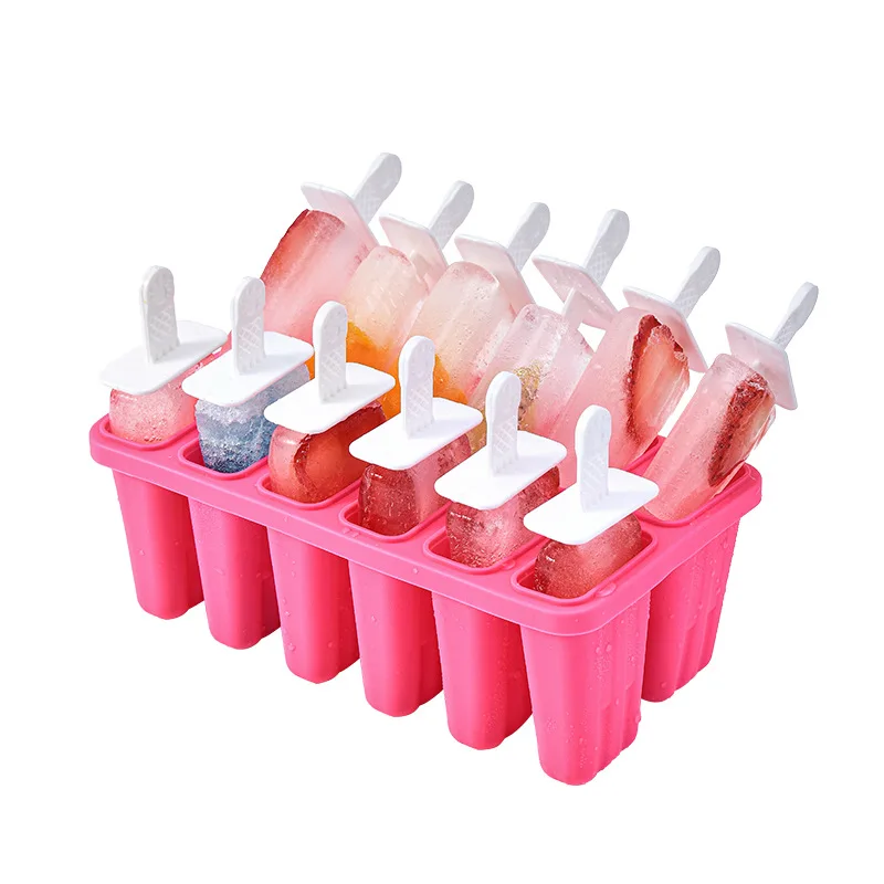 Homemade Popsicles Molds Shapes Silicone Frozen Ice Popsicle Ice-lolly Maker Food Grade BPA Free with Sorbet Maker Sticks