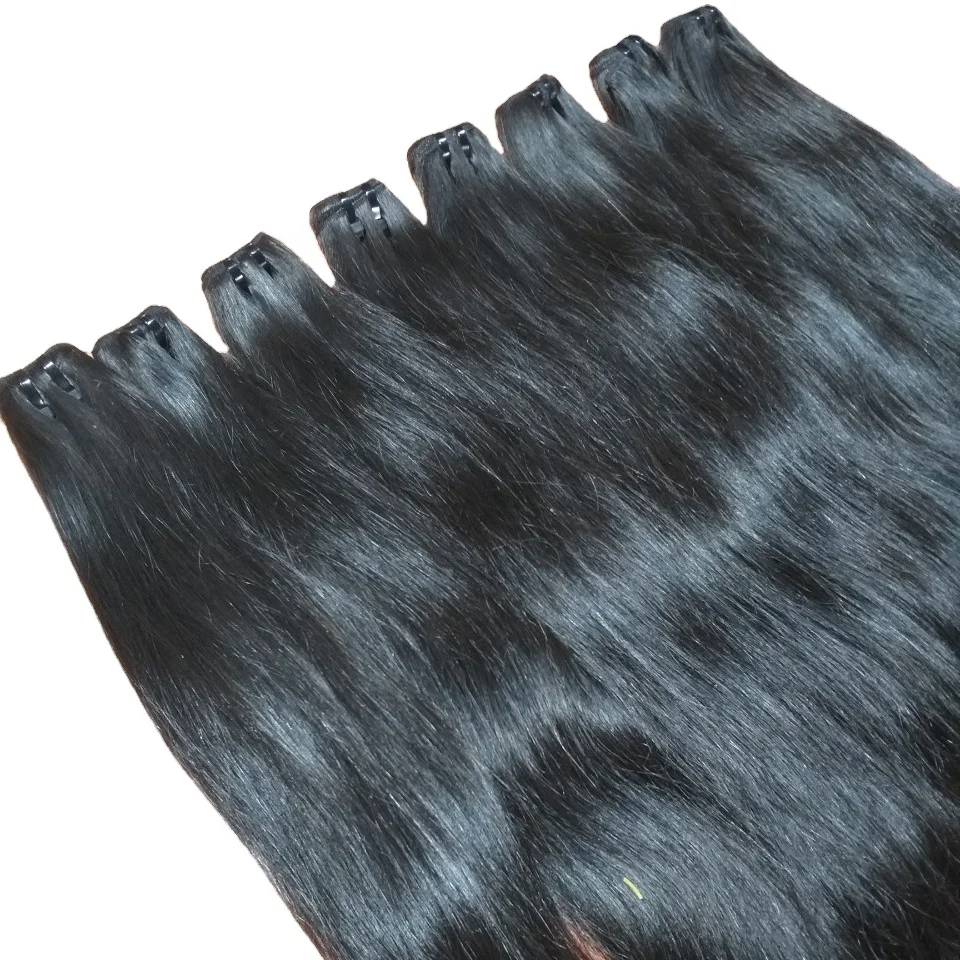 Human hair Bundle Hight Quality Double Drawn Straight Wavy Hair Virgin Raw Unprocessed good for Hair Extensions Wigs