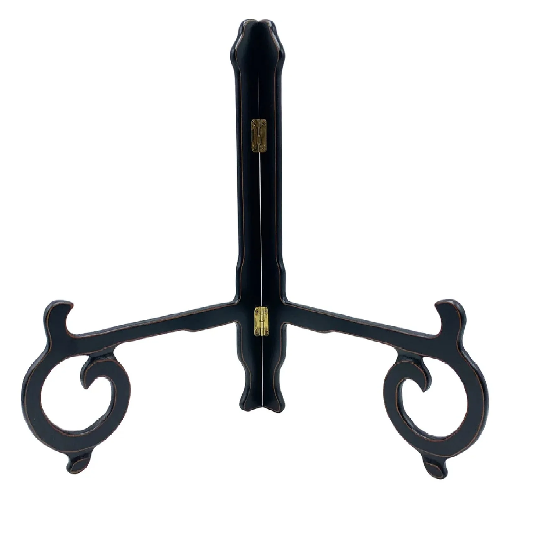 Simple Design Plate Storage Shelf Antique Black Color Tabletop Display Elegant Kitchenware Plate Stand and Holder for Home Decor