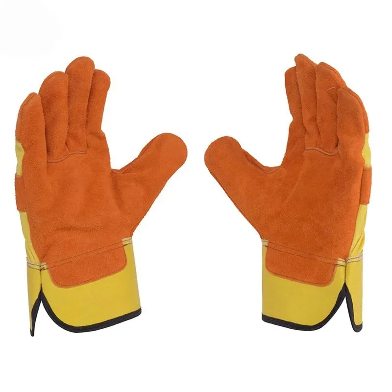 Cow Split Leather Welding Gloves Custom Made Your Own Design Leather Full Finger Best Design Welding Glovez In Multi Colors