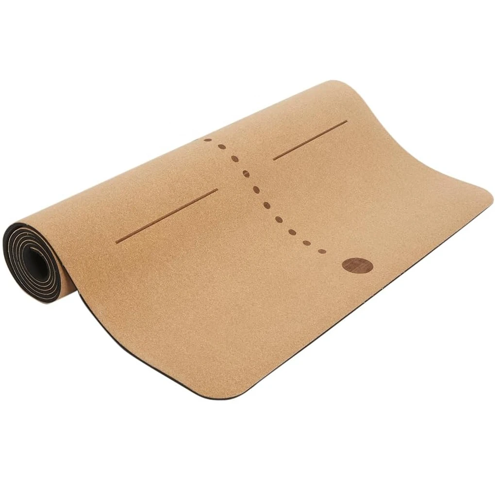 Custom Sustainable Use Eco-Friendly Exercise Cork Yoga Mat Wholesale Gym Fitness Mats 182cm 5mm Thickness Natural Cork Yoga Mats
