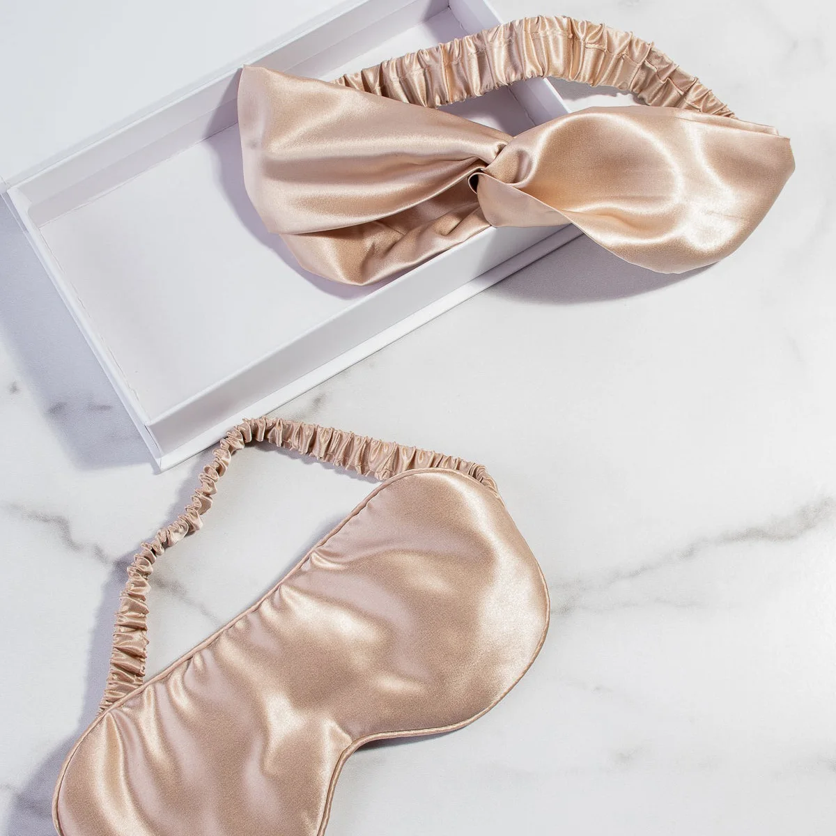 Custom Luxury Mulberry Silk Eye Mask Sleepmask Headband Hairband With Gift Box