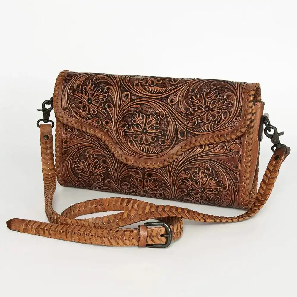 New premium Quality Hand Tooled Western Purse Cowgirl Style Braided Western Purse At Wholesale Price