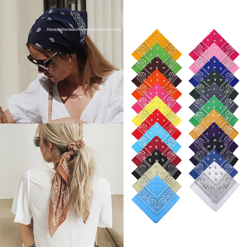Wholesale Outdoor Cycling Multifunctional Head Scarf Cashew Flower Square Towel Bandana Handkerchiefs Magic Scarf