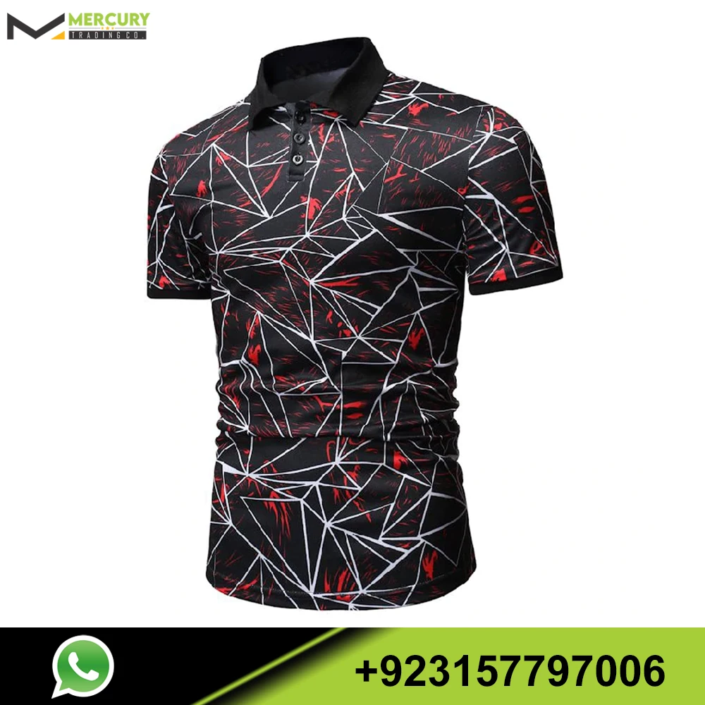Mens Printed Polo Shirt Best Quality Color Short Sleeve Casual T-shirt 100% Cotton Man Polo Shirts