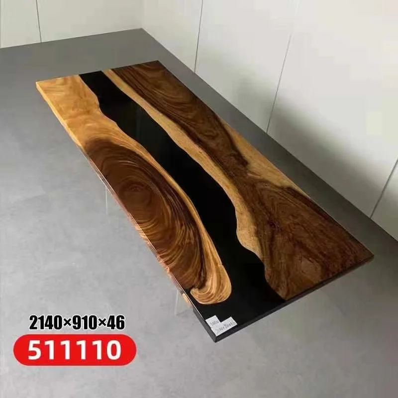 epoxy resin dining table real wood solid furniture waterfall epoxy table Furniture New