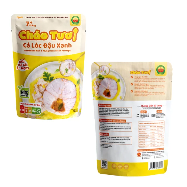 Ready-to-Eat Snakehead Fish & Mung Bean Porridge High Specification No Added Color Made in Vietnam Primarily Rice-Based