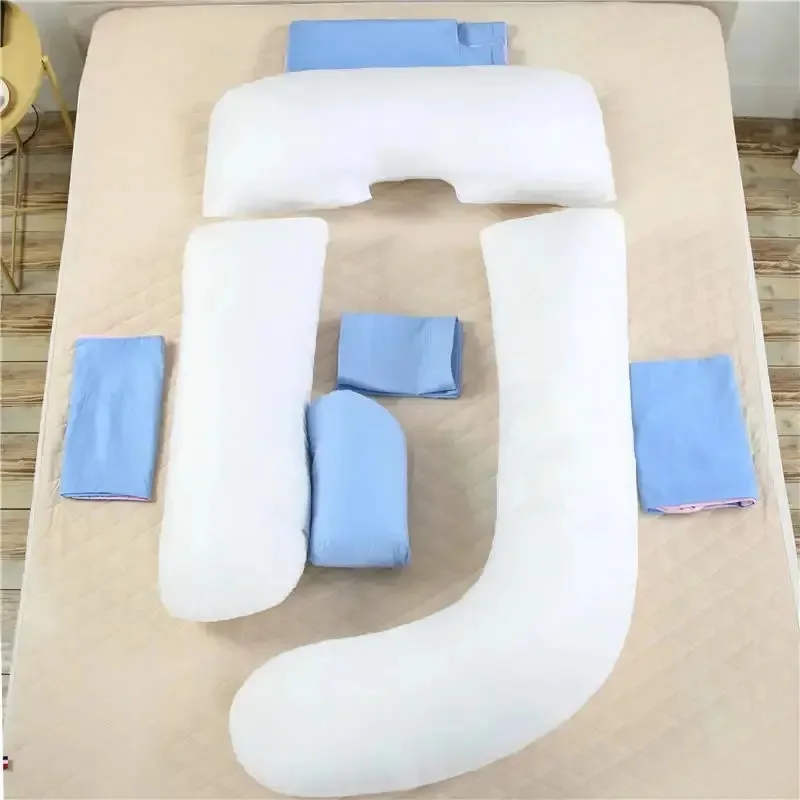 Customized Sustainable Rectangular Non-Toxic Plain Pillow Full Body U Shaped Maternity Pillow for Pregnant Women