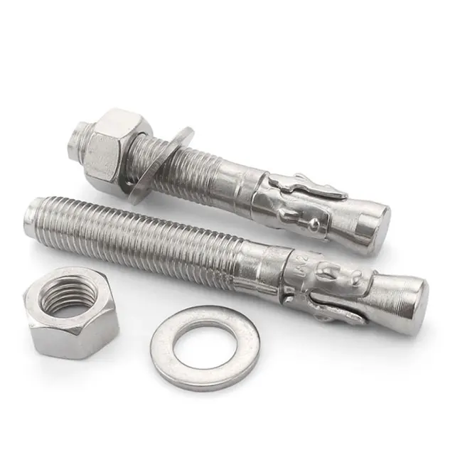 Wholesale 304 316 Stainless Steel Wedge Anchor Bolts M10 Size ANSI DIN ISO Standards 20mm/40mm/50mm Lengths Plain Industry
