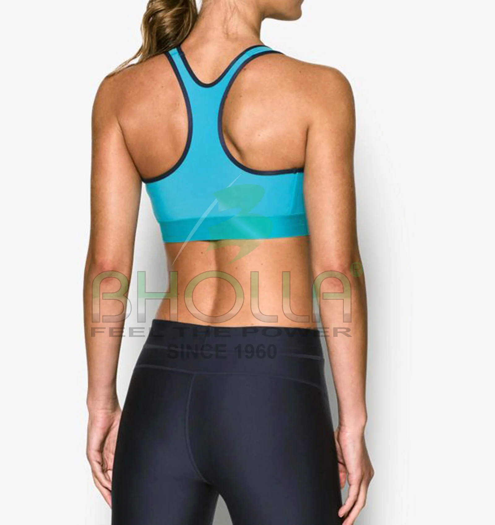 Gym Wear Fitness Apparel Custom Breathable Mesh Covered Womens Sexy Cross Bandage Sportswear Yoga Bra from Pakistan