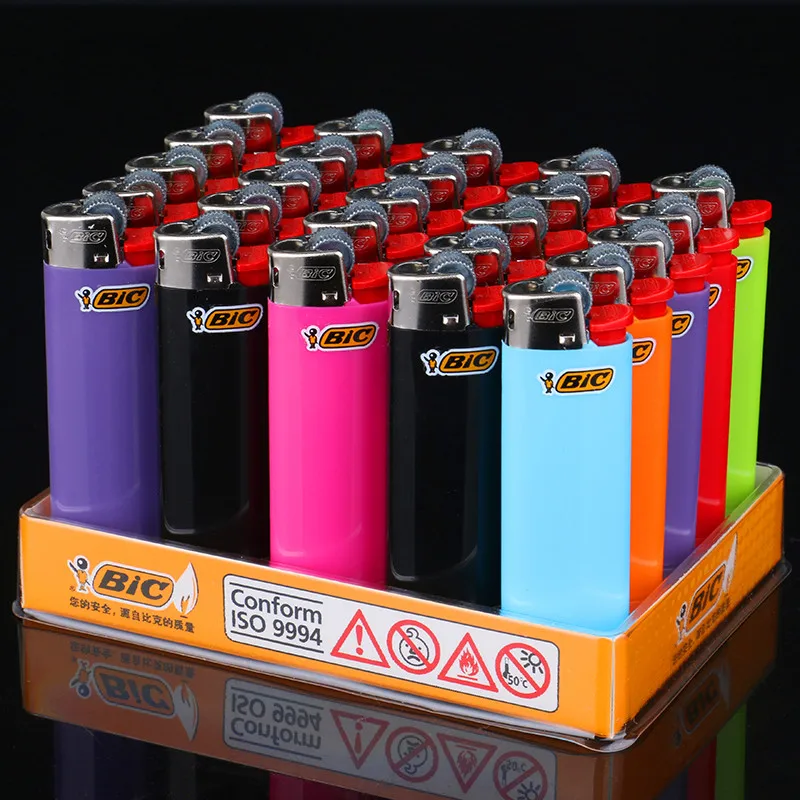 BIC Maxi J6 & J5 Mini Classic Cigarette Lighters Disposable Full Size, Assorted Colors