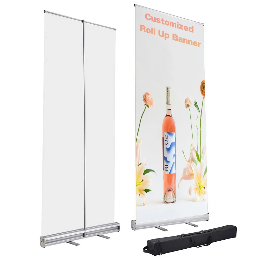 Digital Print Retractable Standard Banner Size 80*200 85*200cm Advertising Display Aluminium Pull Up Banner