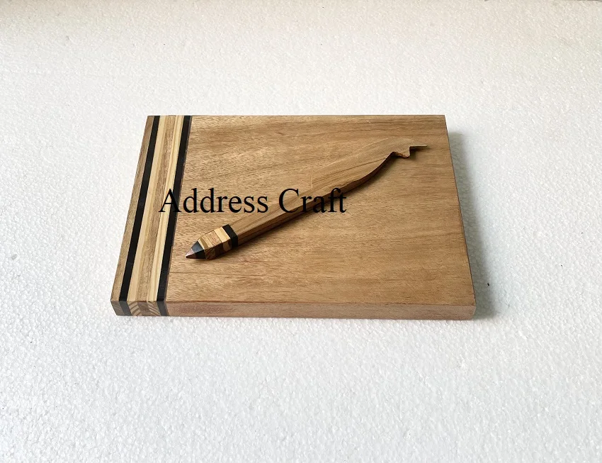 Factory Wholesale Price Acacia Wood Cheese Cutting Board New Style Chopping Board Natural Wood Resin Cheese Platter Kitchen Tool