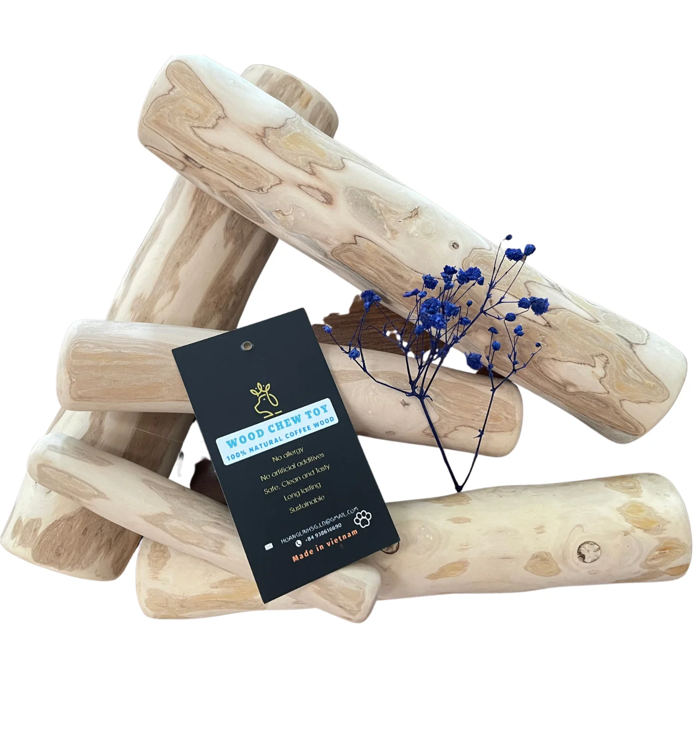 100% Natural Coffee Wood Dog Chew pet accessories and the best clean teeth for pet +84 797 415 298 Sara