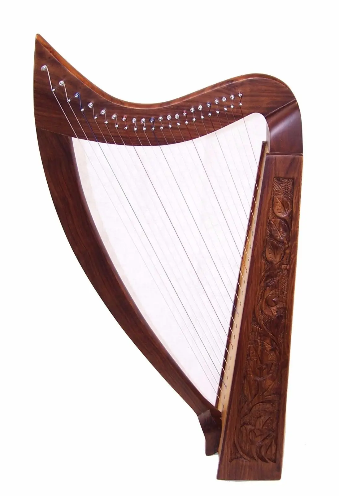 Handmade 19-String Harp with Engraved Design Musical Instruments & Accessories