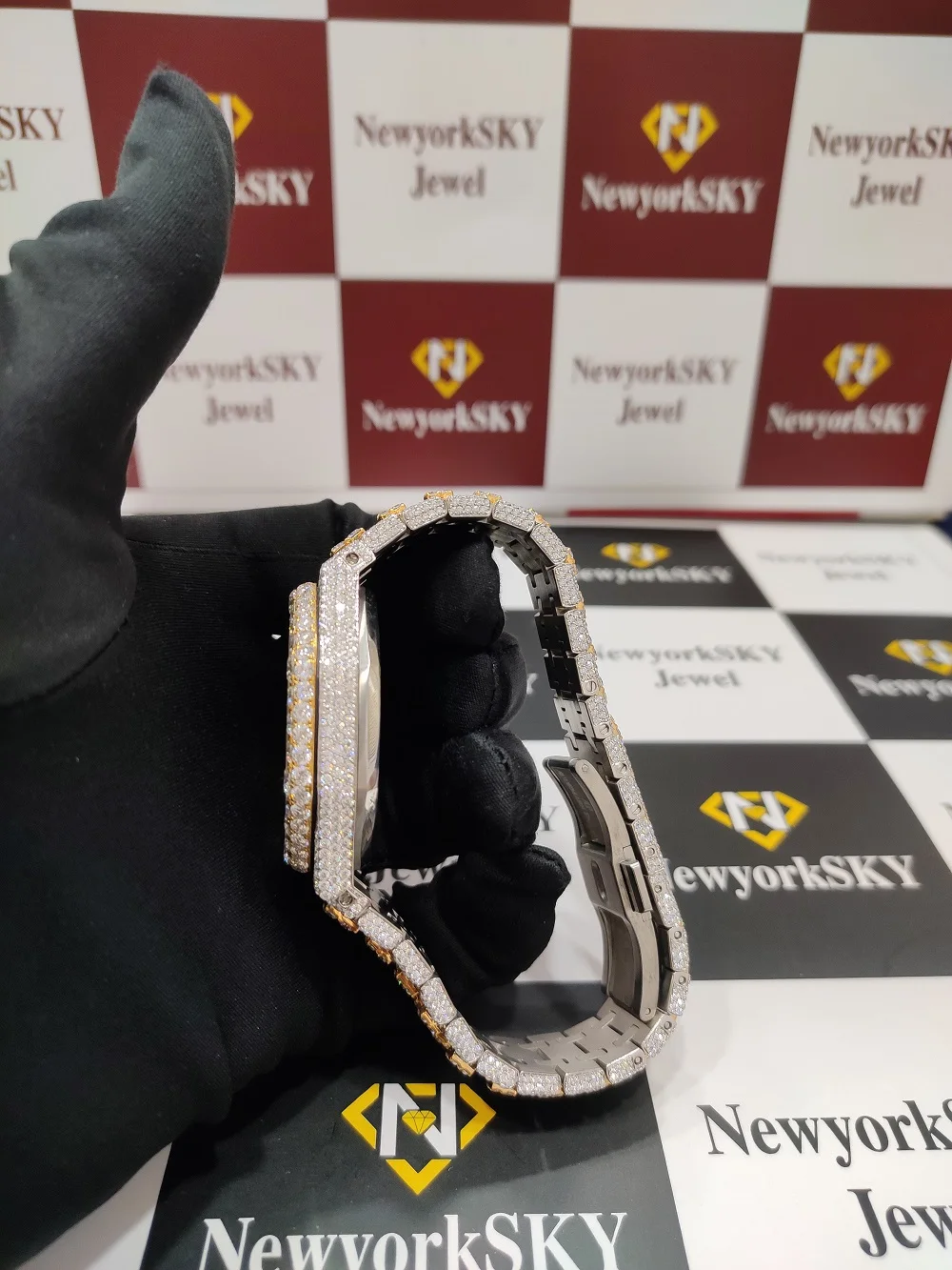 New Brand High Quality Autometic Movement Iced Out Luxury Customized Hip Hop Vvs Moissanite Diamond Wrist Watch For Men  Women