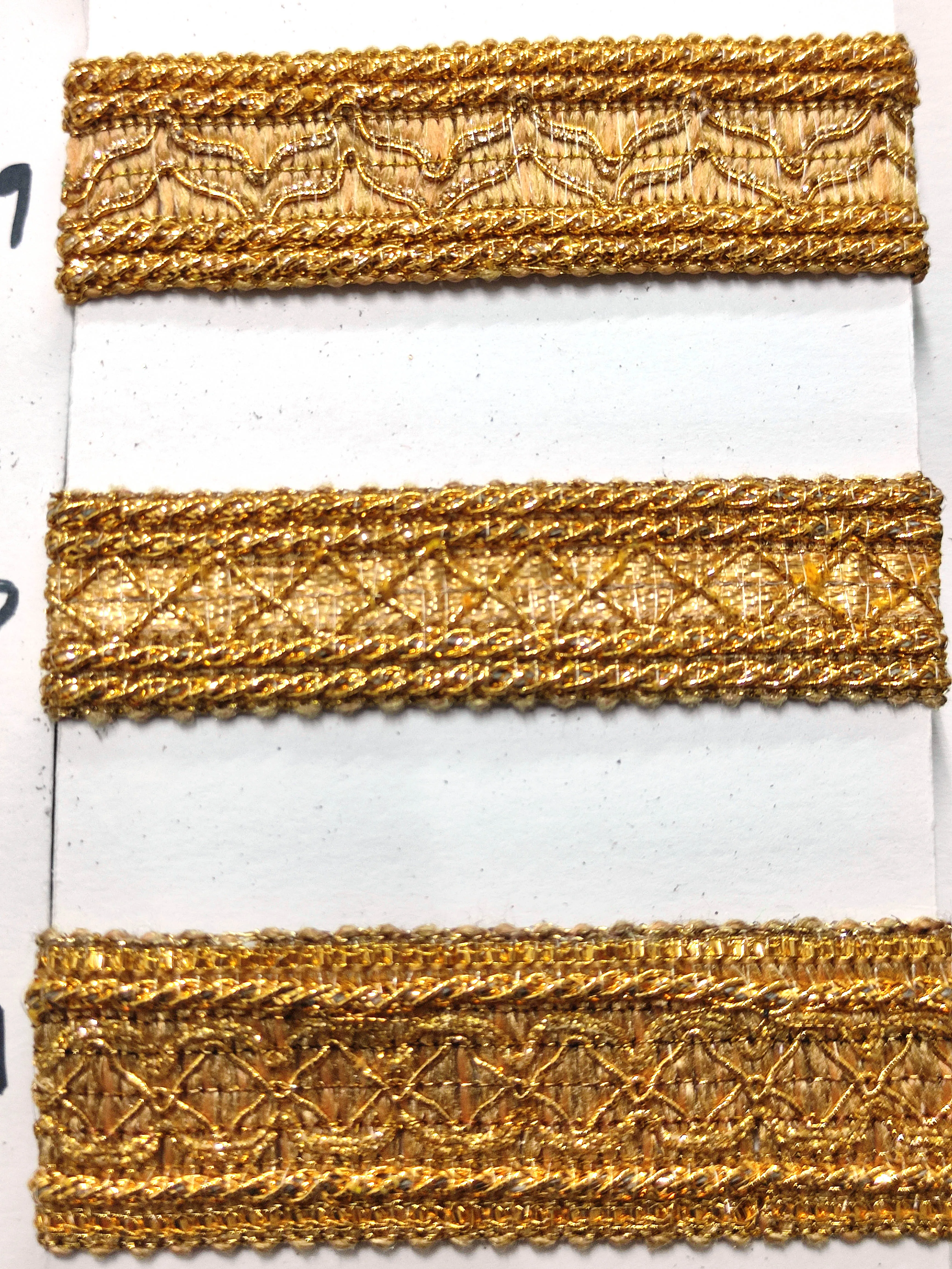 Sewing Gimp Gold Braided Trim 25 mm Sequined Lace For Dress  , Scarf ,Catholic Garments And Decorations