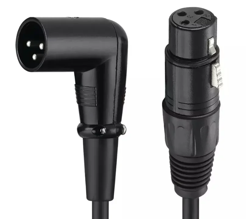 Cheap Price Right angle M/F XLR female to male HIFI 3pin connector 90 degree Audio Cable for Speaker Microphone