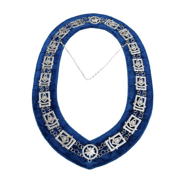 Masonic Regalia PAST MASTER Metal Chain Collar BLUE Backing High Quality Masonic Master Mason chain collar Masonic