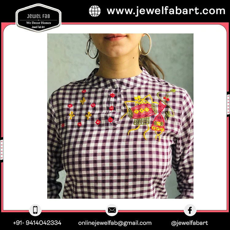 High Qualtiy Hand Embroidery Work Casual Dresses Print Buy Ethnic Kurti Made of Rayon Fabric Womens Wholesaler