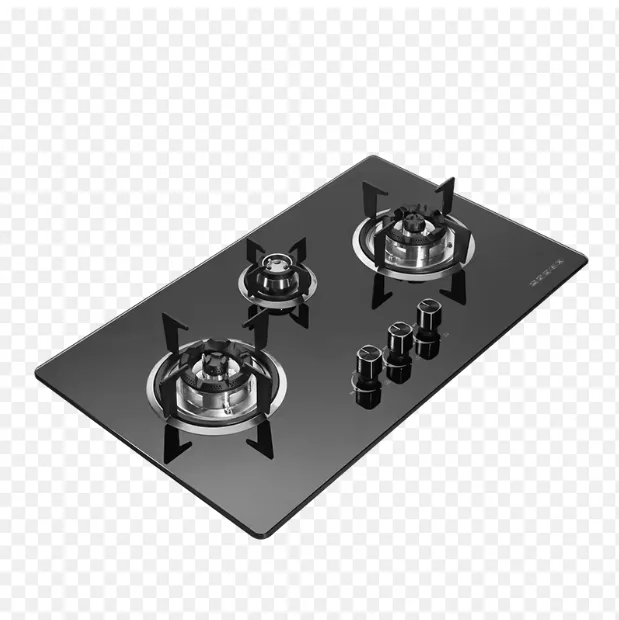 High Quality 220V electric power Gas Stove Double Burners Tempered Glass Black Touch Screen iron construction Piano Cottura