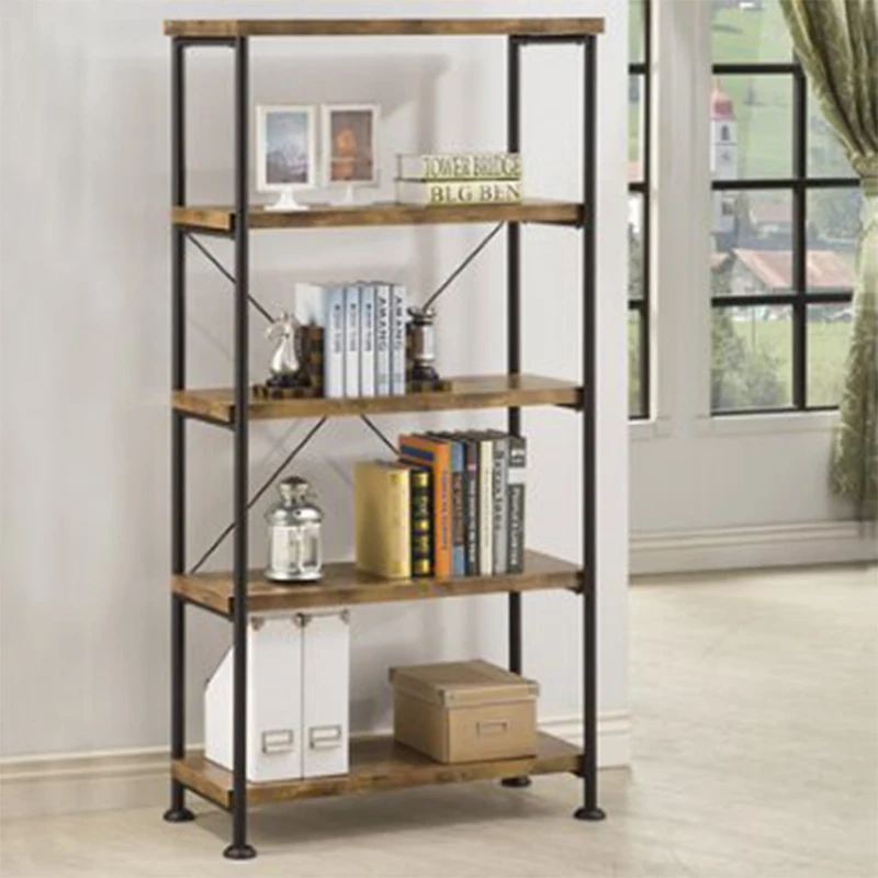 Office Computer Table with 4-tier Storage Shelf