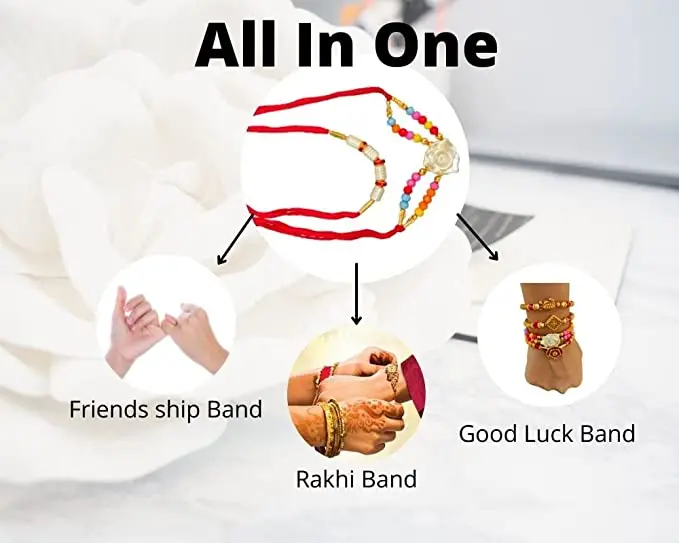 Wholesale Price Rakhi Set with Roli Chawal for Puja Rakshabandhan Bhaiya Indian Bracelet