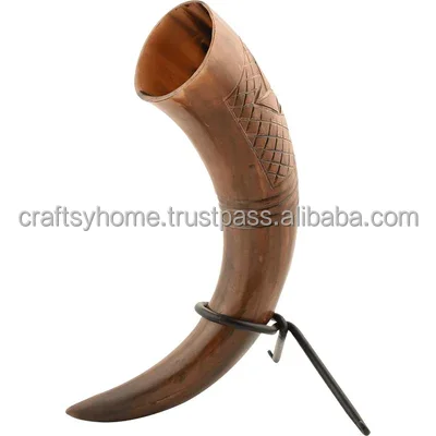 Hand Made Customized Natural Handcrafted Eco friendly Polished Viking Drinking Horn For Home Restaurant And Hotel Agate