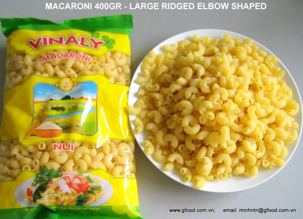 Best price YELLOW RICE PASTA- ELBOW High Quality Ingredients 400g single bag direct manufacturer Vinaly brand Viet Nam