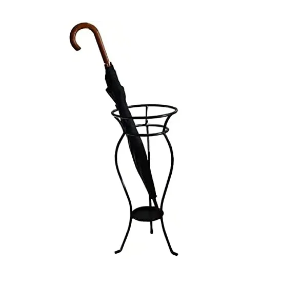 Handmade wrought iron umbrella stand black color customized shape and size umbrella stand Hotel Indoor & Outdoor